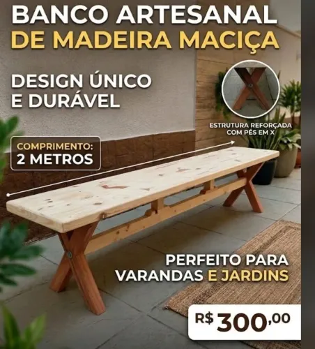 Bancos em X Novos ( 2 metros )