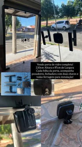 Porta de vidro completa 