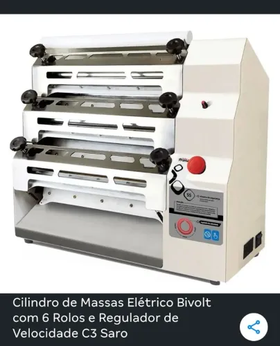 CILINDRO DE MASSAS SARO C3 - 6 ROLOS - BIVOLT