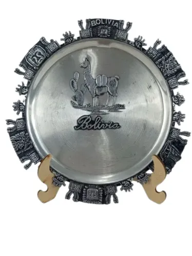 PLACA REDONDA DECORATIVA BOLÍVIA VINTAGE - USADA