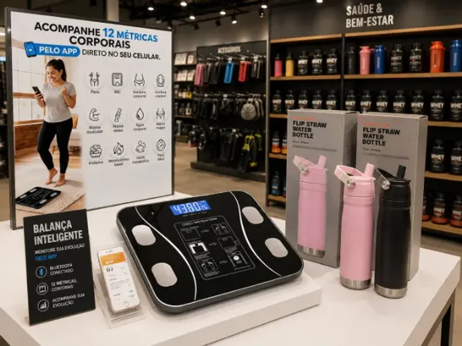 Balança Digital  Inteligente Medidor  Bluetooth Analisa Gordura Massa
