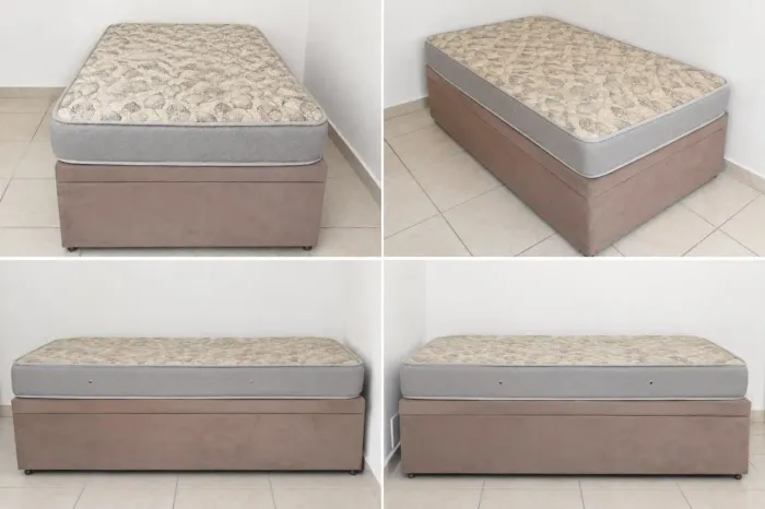 Cama Box Solteiro Castor com Baú | Colchão + Base Completa