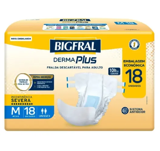 Fralda Bigfral Tamanho M com 18 unidades 