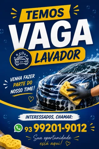 Temos vaga de lavador