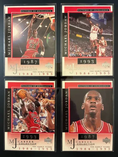 4 Michael Jordan Incríveis Fotos da Carreira Card NBA Carta Chicago Bulls