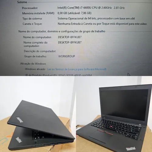 Thinkpad T460 8GB RAM Intel(R) Core(TM) i7-6600U CPU @ 2.60GHz 2.81 GHz