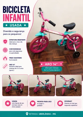 ? Bicicleta Infantil Usada Aro 14