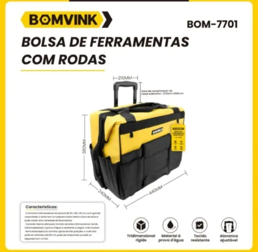 Bolsa de Ferramentas com Rodas BOMVINK BOM-7701