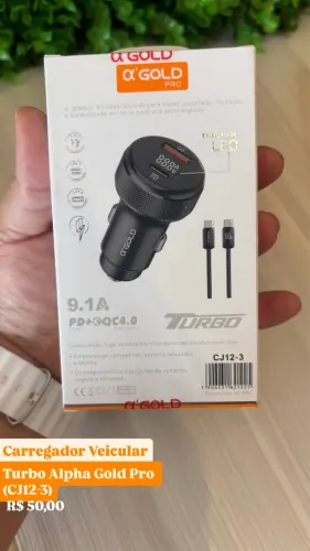 Kit Carregador Veicular Turbo A'GOLD 9.1A com Visor LED