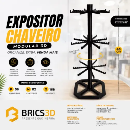 Expositor de chaveiro giratório 360°