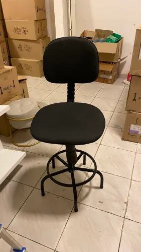 Cadeira Caixa Alta Urban Office Base Aranha Preto Altura Ajustável