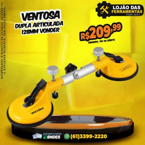Ventosa Dupla Articulada 128mm Vonder