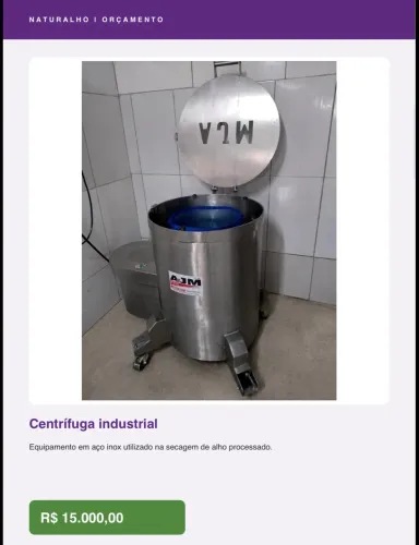 Centrifuga industrial
