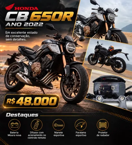 HONDA CB 650R 2022 - IMPECÁVEL!