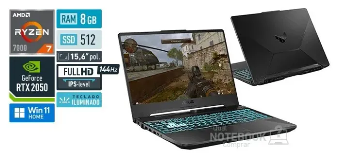Vendo ou troco notebook Asus a15 Ryzen 7 e Rtx 2050