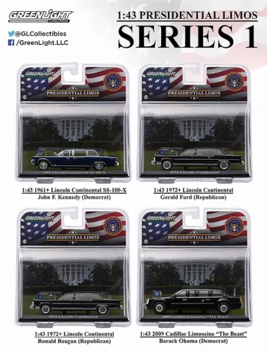 GREENLIGHT -MINIATURAS DE CARROS LIMOUSINES PRESINDENTES USA- 1-43-GREENLIGHT