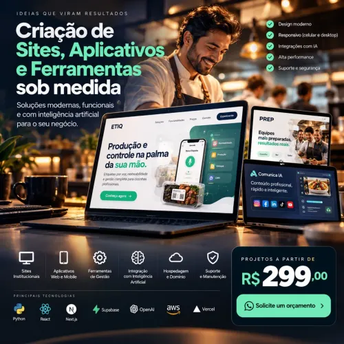 Sites e aplicativos personalizados