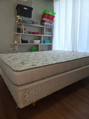 Cama Box Casal Completa - Colchão Ortobom D33 + Base Ecoflex