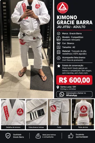 KIMONO GRACIE BARRA A2 V4 ótimo estado de uso