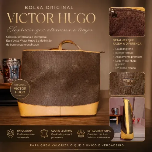 Bolsa de Couro Victor Hugo Original Linda