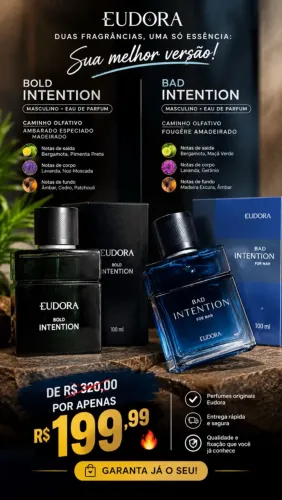 Combo Colônias Intention Bold+Intention Bad 100ml cada