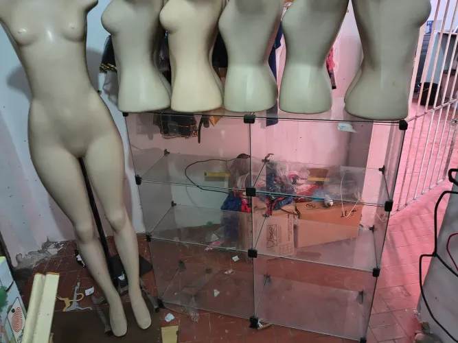 Vitrine 6 divisórias + maniquim