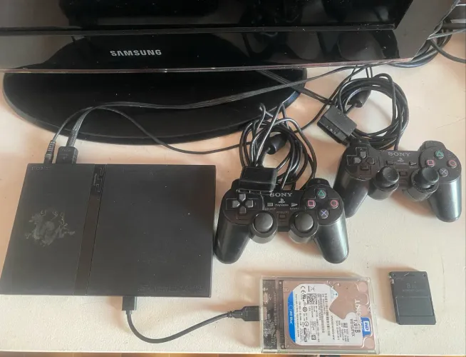 PS2 140 jogos no Hd + 2 mídias física com cabos e fonte