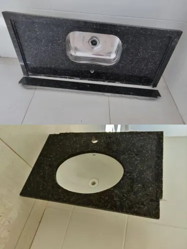 Kit reforma: bancada de cozinha + bancada de banheiro em granito.