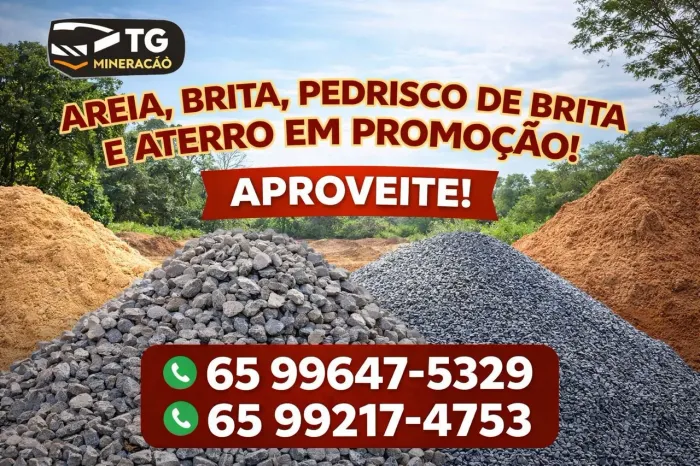 Promoção areia e brita 