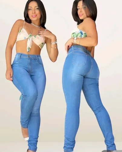 Calça jeans cintura alta feminino