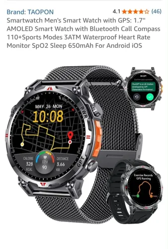 Smartwatch inteligente TAOPON 650mAh