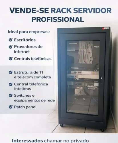 VENDO RACK SERVIDOR PROFISSIONAL COMPLETO COM EQUIPAMENTOS