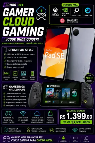 Kit gamer CLOUD GAMING-G8 Galileo plus + Tab SE 90hz