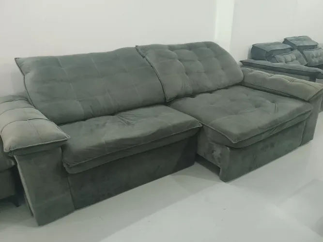 Sofá retrátil e reclinável o braço acompanha quando abre