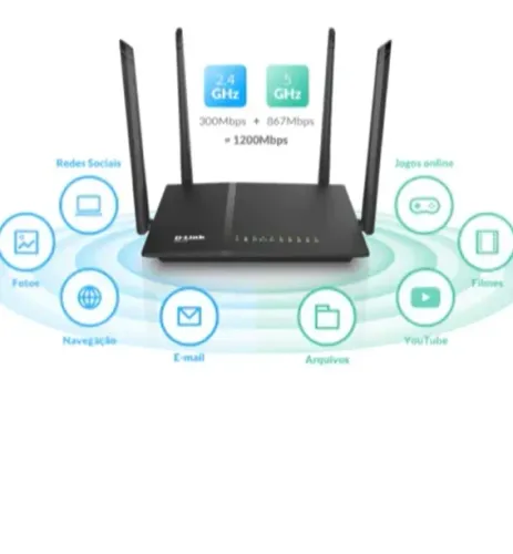 Roteador D-link Wireless N Dir-815 Preto (Usado)