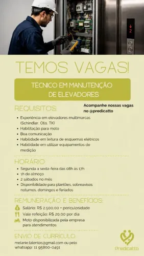 Técnico de Manutenção de Elevador