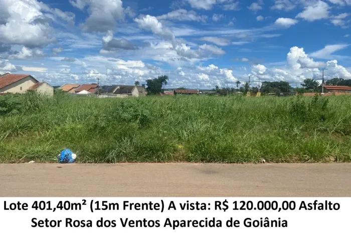 Leia a descrição: Lote 401,40m² (Asfalto) Setor Rosa dos Ventos