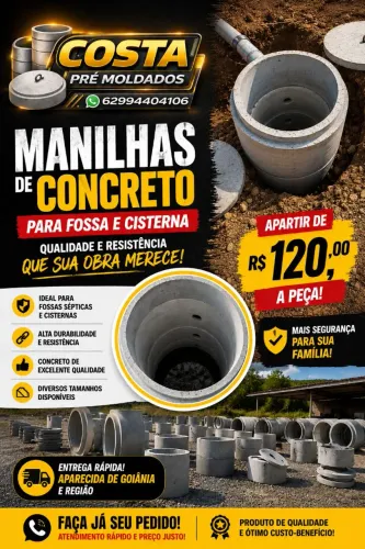 MANILHAS P/CISTERNA TUBOS P/FOSSA