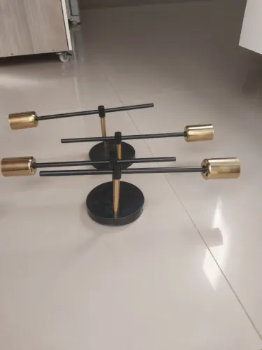 Vendo duas luminárias preta com dourada