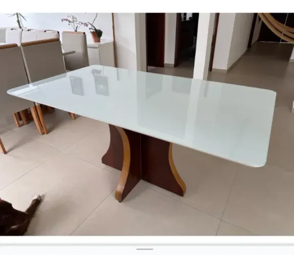 Mesa de jantar retangular madeira alto padrão