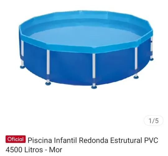 Vende piscina de 4.500 mil litros de água, boa de uso.