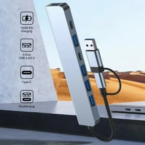 Hub De Extensão 7 E 1 Adaptador Usb C Tipo C