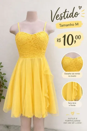 Vestido amarelo Festa 