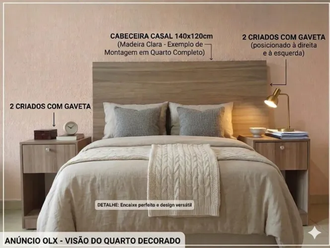 Cabeceira de cama casal 
