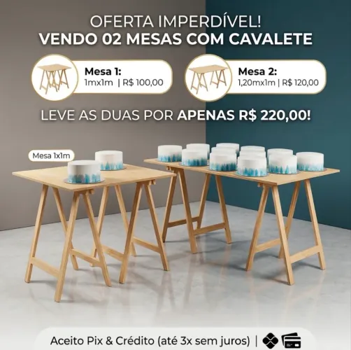 Vendo mesas com Cavalete