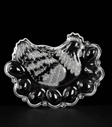 Bandeja de ovos de cristal vintage Studio Nova
