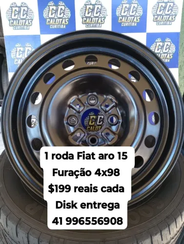 Roda de ferro Fiat aro 15 roda original Fiat 4x98 Doblo Palio Punto Siena Fiorino Strada 