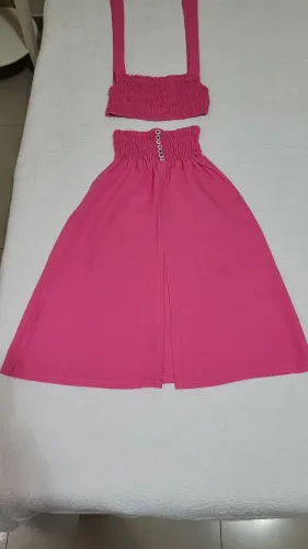 Conjunto de saia e croped infantil mixed.