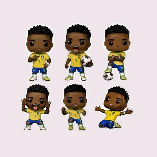Kit 6 Imãs de Geladeira Vini Jr. Copa do Mundo Brasil 2026