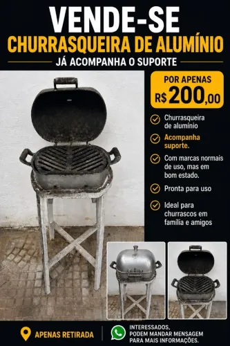 Vende-se Churrasqueira com suporte